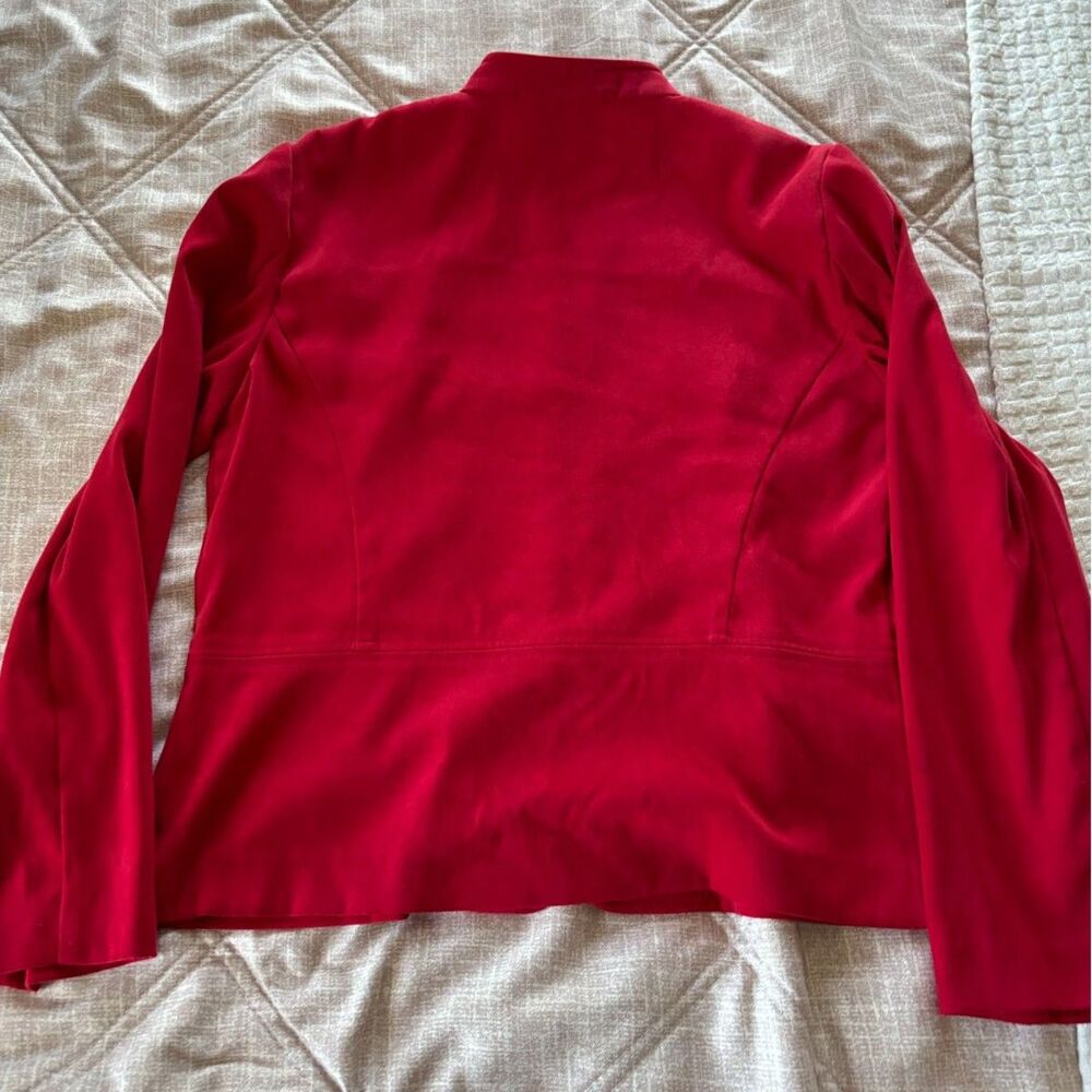 JM Collection: Full Zip Mock Neck Jacket Red Women's Size 6 - Like New